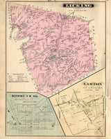 1877 Map of Licking Township Clarion County PA Kossuth Easton