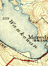 1927 Topo Map of Waukewan Lake New Hampshire