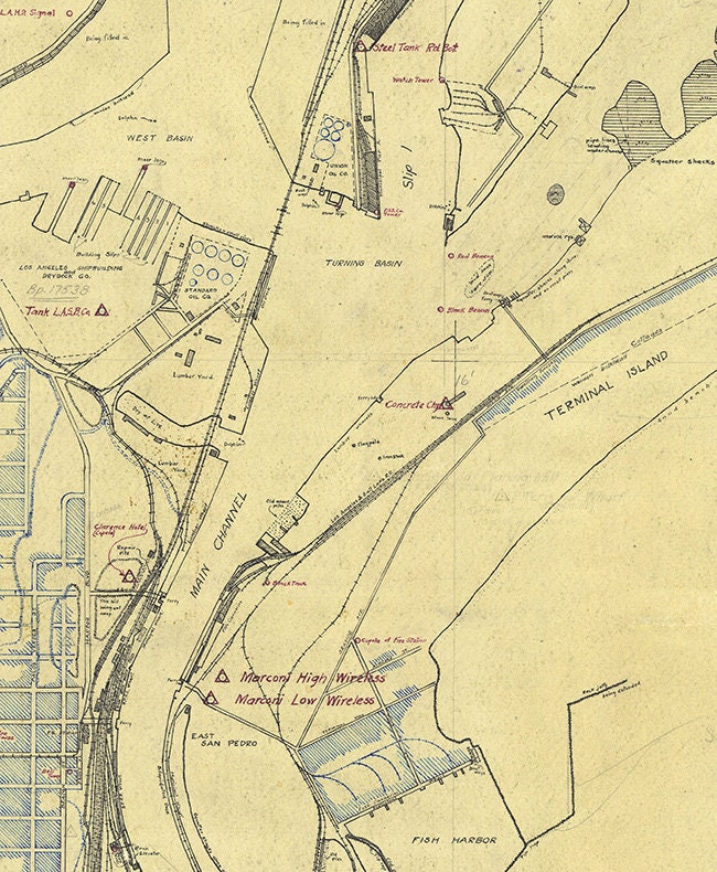 1920 Nautical Map of West Long Beach California