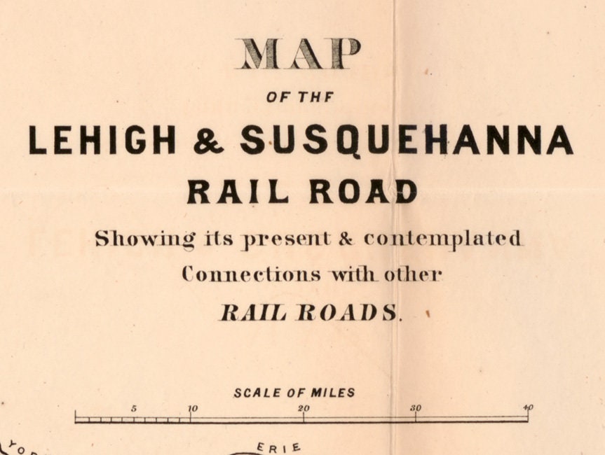 1867 Map of Lehigh & Wyoming Valley PA Mines Canals and Rail Roads