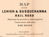 1867 Map of Lehigh & Wyoming Valley PA Mines Canals and Rail Roads