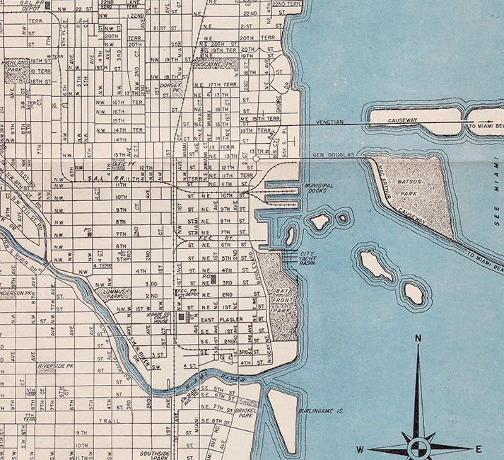 1952 Map of Miami Florida