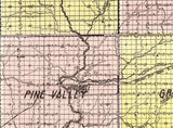 1917 Farm Line Map of Clark County Wisconsin Colored