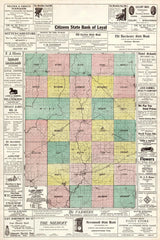 1917 Farm Line Map of Clark County Wisconsin Colored