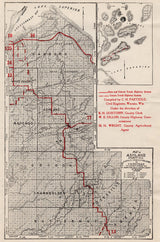 1917 Map of Ashland County Wisconsin Highway System