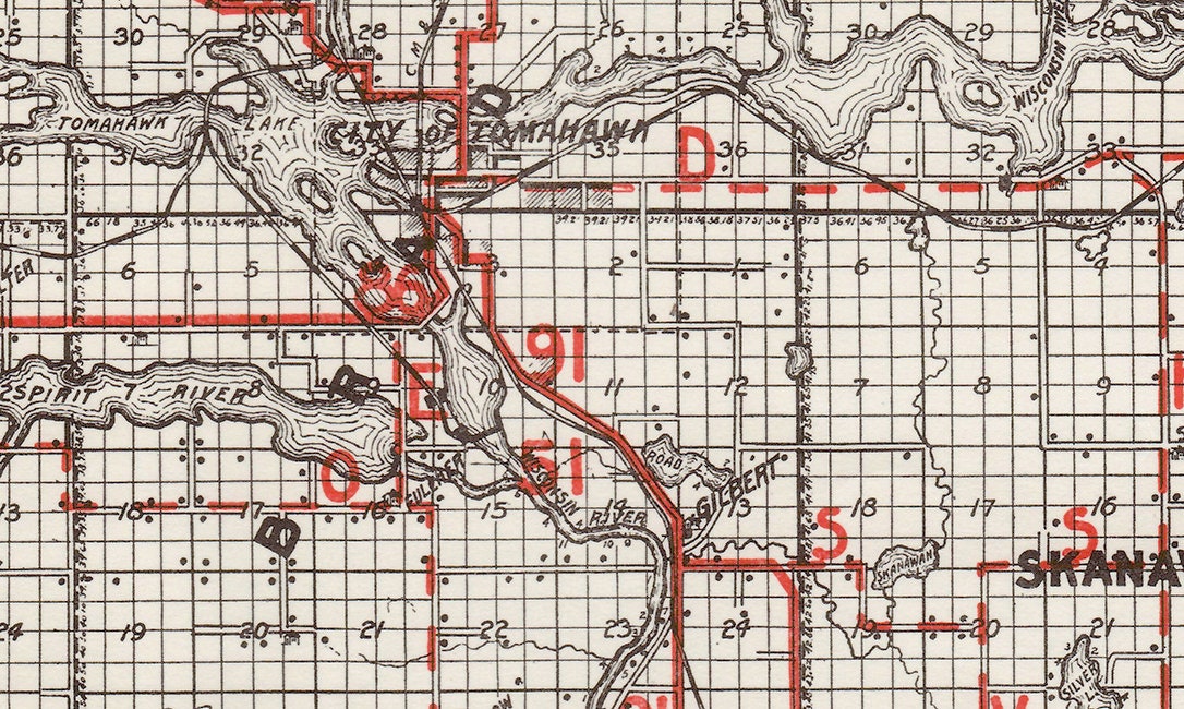 1926 Farm Line Map of Lincoln County Wisconsin