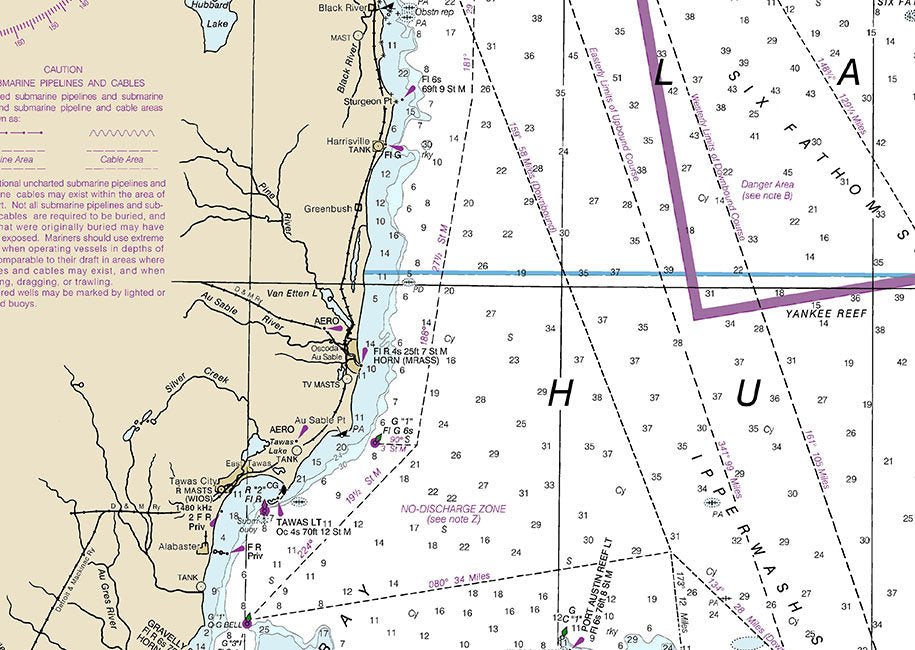 2016 Nautical Map of Lake Huron and Georgian Bay