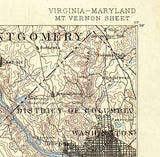 1890 Topo Map of Mount Vernon Virginia Quadrangle