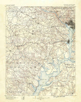 1890 Topo Map of Mount Vernon Virginia Quadrangle