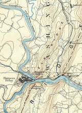 1891 Topo Map of Harpers Ferry Virginia Quadrangle