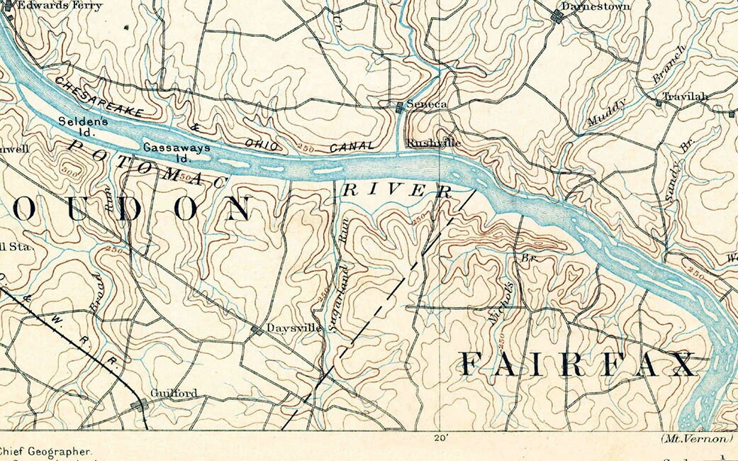 1893 Topo Map of Frederick Maryland Quadrangle