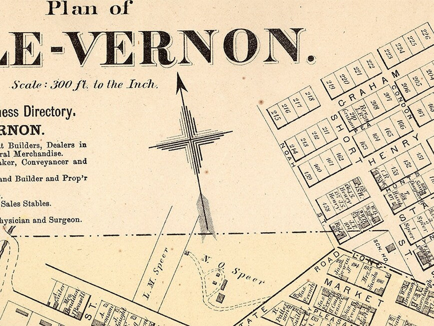 1872 Map of Belle Vernon Fayette County PA