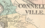 1872 Map of Connellsville Township Fayette County PA