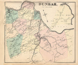 1872 Map of Dunbar Township Fayette County PA