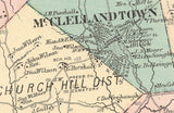 1872 Map of German Township Fayette County PA Masontown