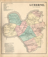 1872 Map of Luzerne Township Fayette County PA