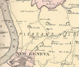 1872 Map of Nicholson Township Fayette County PA