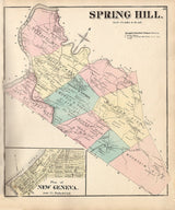 1872 Map of Spring Hill Township Fayette County PA New Geneva