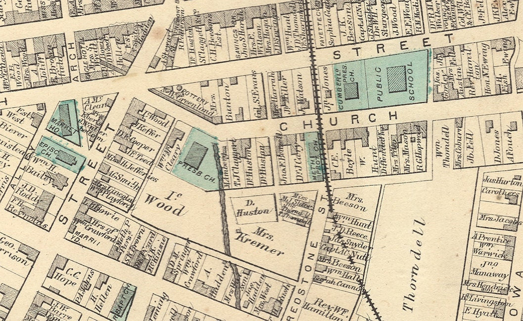 1872 Map of Uniontown Fayette County PA