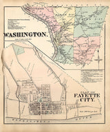 1872 Map of Washington Township Fayette County PA Fayette City