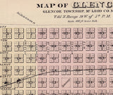 1874 Map of Glencoe & Henderson Minnesota