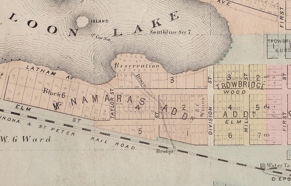 1874 Map of Waseca Wilton Janesville Minnesota