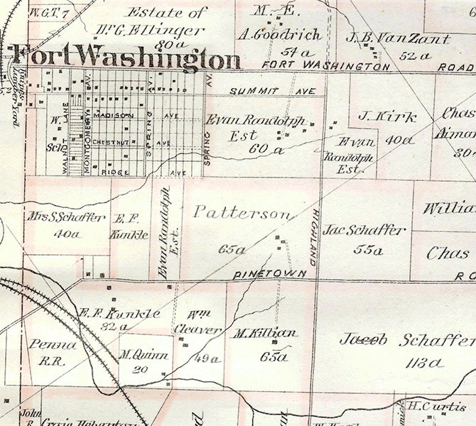 1893 Upper Dublin Township Map Montgomery County PA