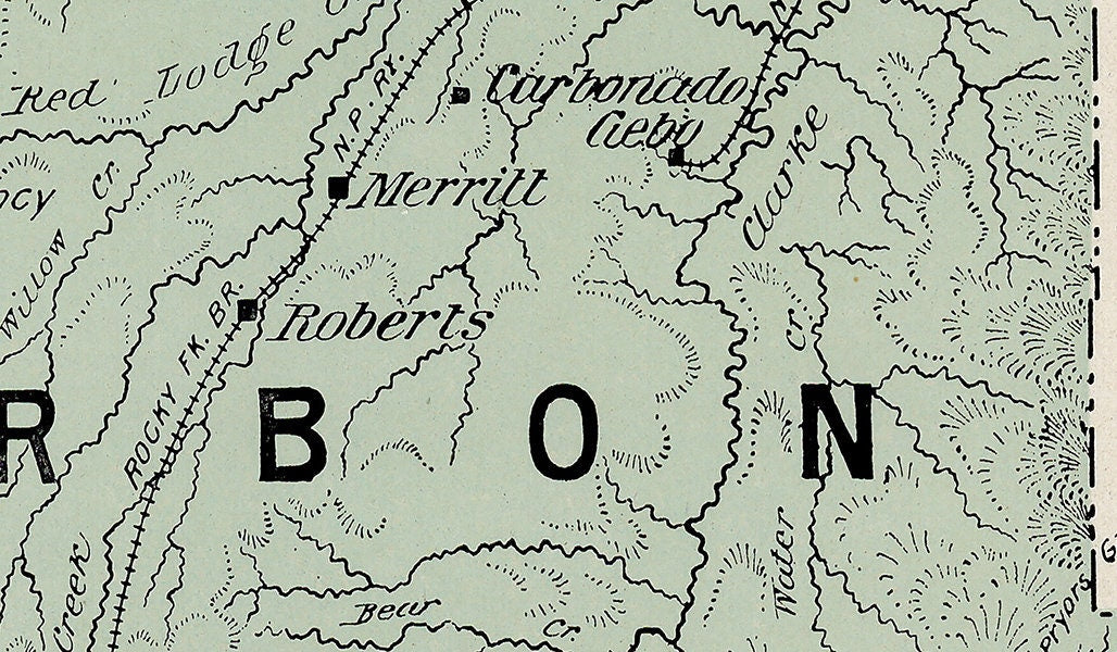 1900 Map of Carbon County Montana