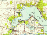 1950 Topo Map of Tippecanoe Lake Indiana