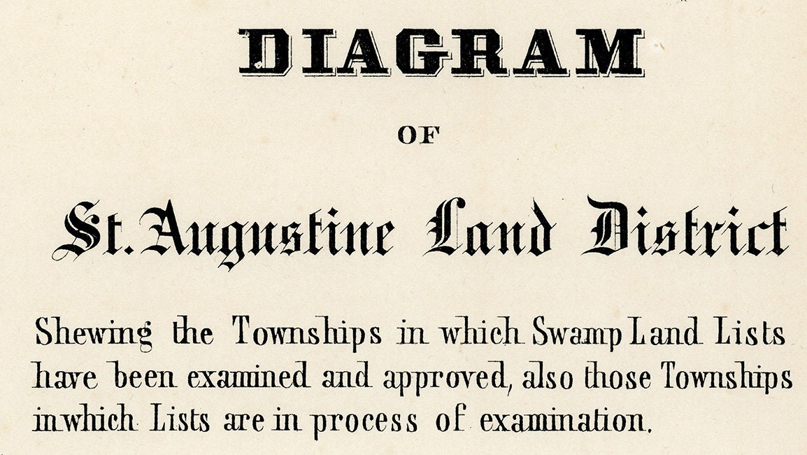 1855 Map of Saint Johns County Florida Saint Augustine Land District