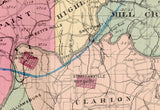 1877 Map of Clarion County Pennsylvania
