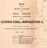 1867 Map of Lehigh & Wyoming Valley PA Mines Canals and Rail Roads