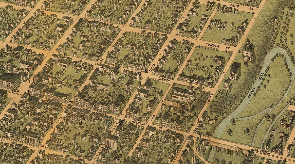 1879 Map of Allentown Pennsylvania