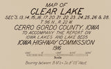 1916 Map of Clear Lake Cerro Gordo County Iowa