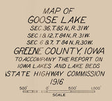 1916 Map of Goose Lake Greene County Iowa