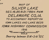 1916 Map of Silver Lake Delaware County Iowa