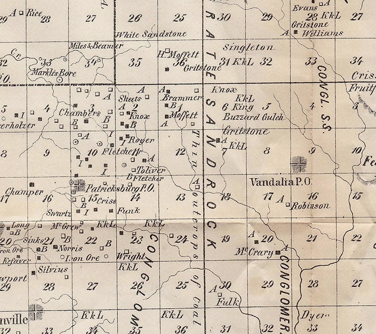 1875 Map of Owen County Indiana