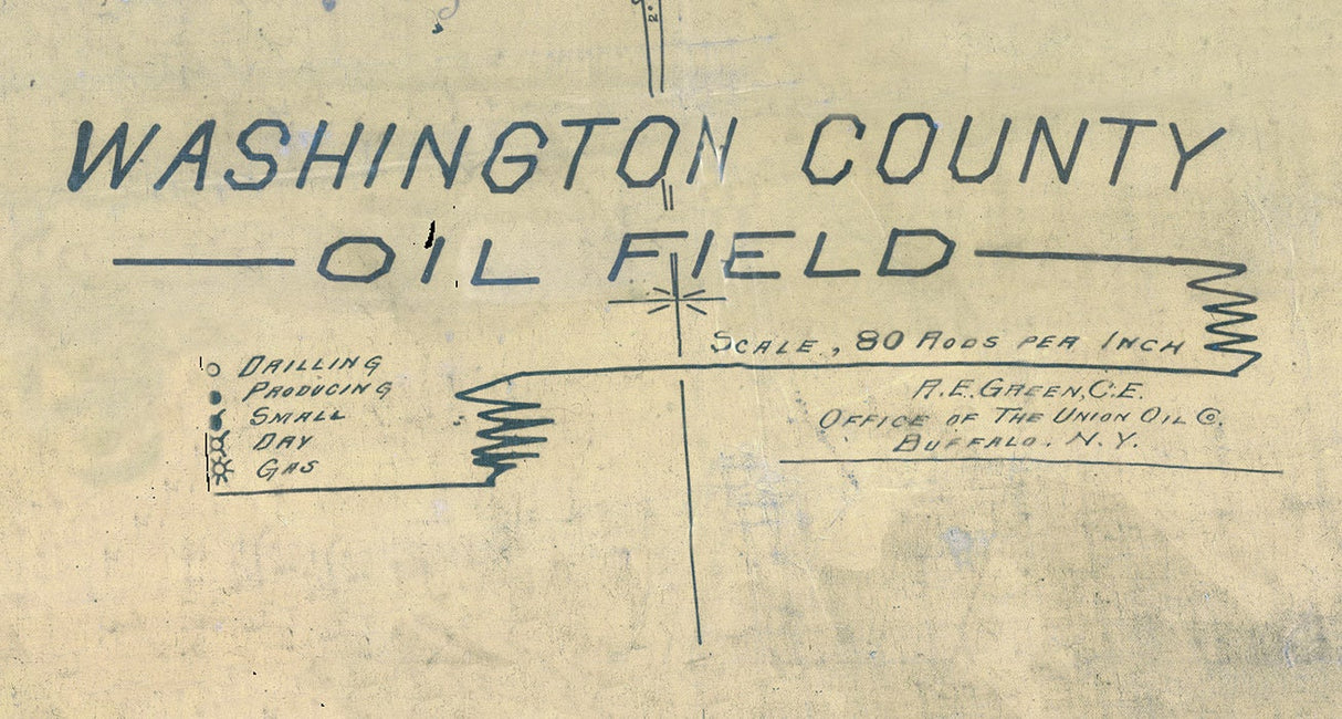 1900 Oil & Gas Map of The Boro of Washington Pennsylvania