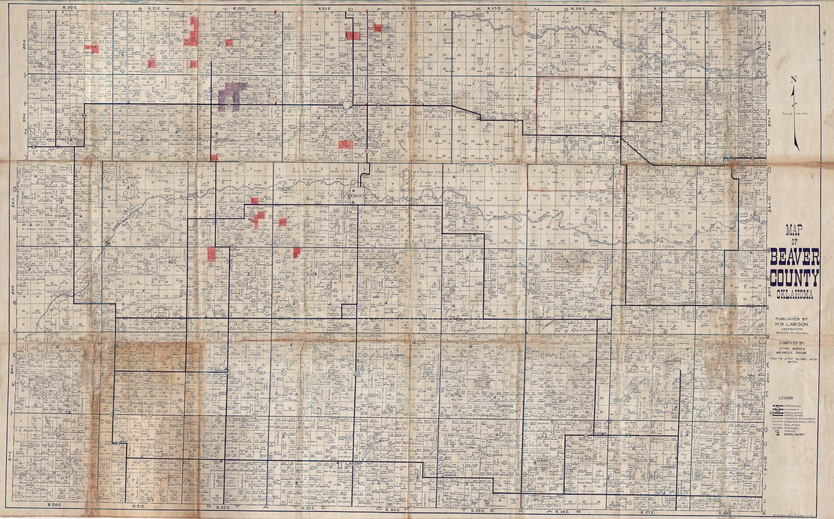 Early 1900s Map of Beaver County Oklahoma