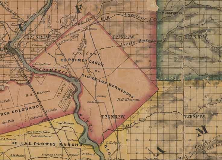 1878 Map of Tehama County California