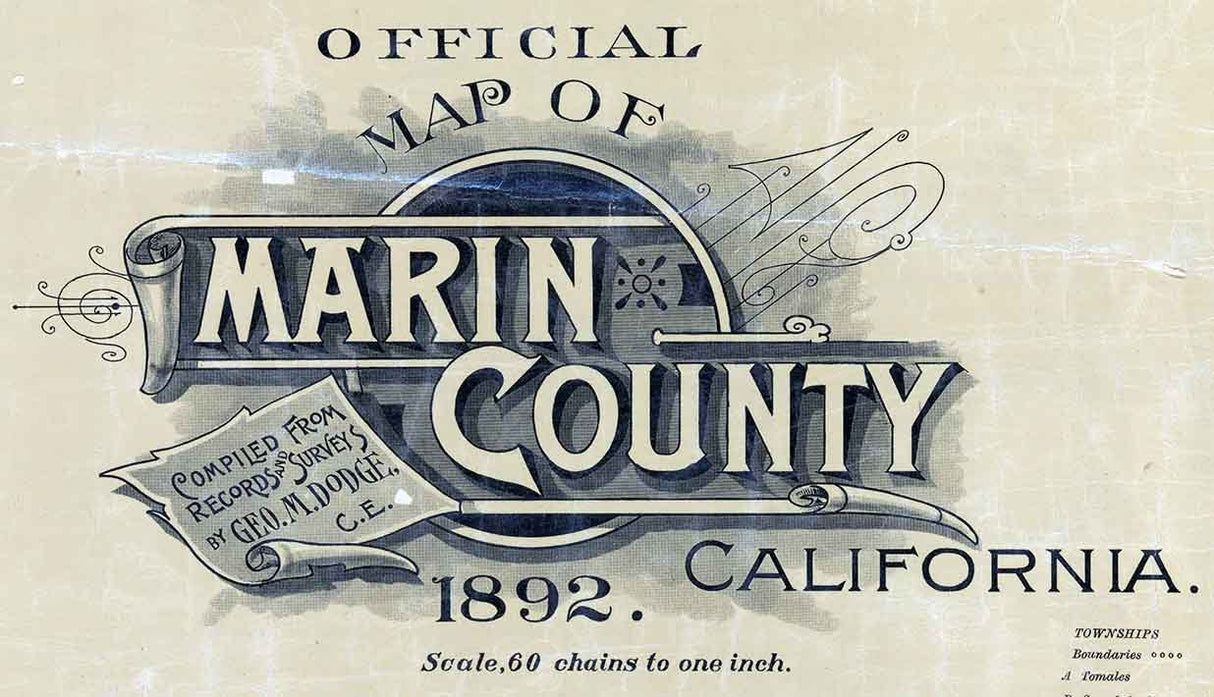 1892 Map of Marin County California