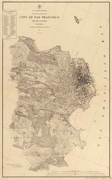 1893 Map of San Francisco California Alcatraz