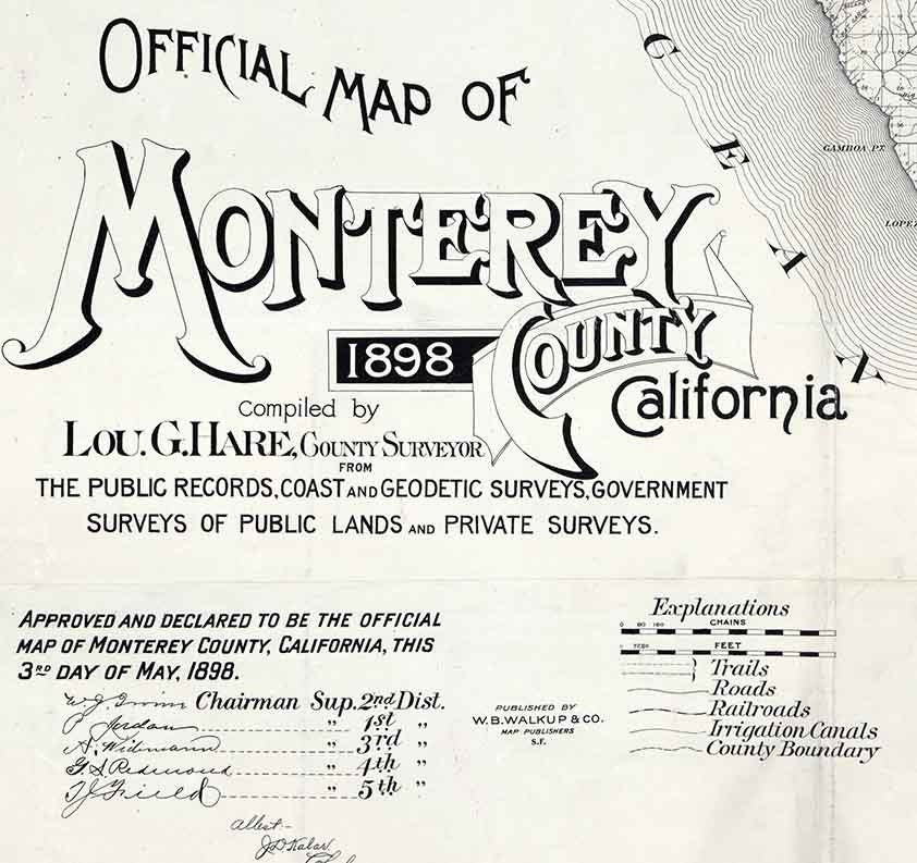 1898 Map of Monterey County California