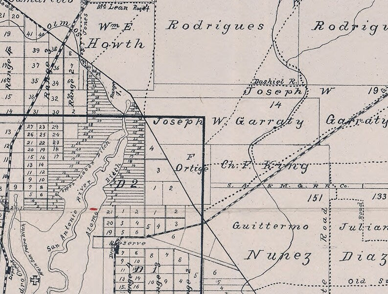 1887 Farm Line Map of Bexar County Texas