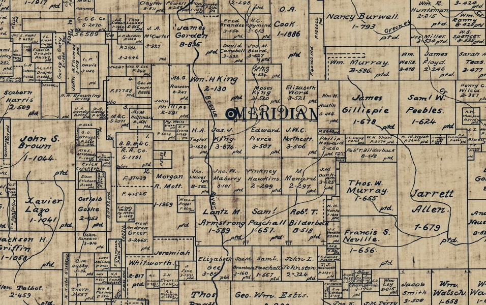 1890 Farm Line Map of Bosque County Texas