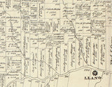 1890 Farm Line Map of Llano County Texas Landowners