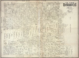 1890 Farm Line Map of Llano County Texas Landowners