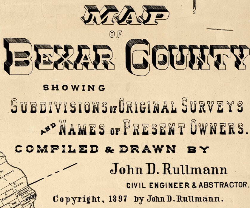 1897 Farm Line Map of Bexar County Texas