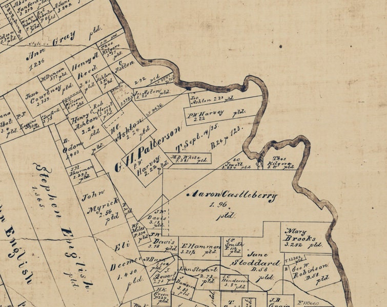 1897 Farm Line Map of Shelby County Texas
