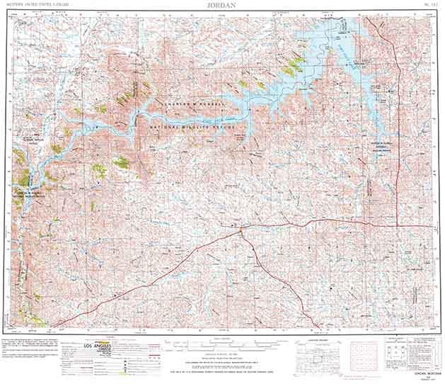 1954 Topo Map of Jordan Montana